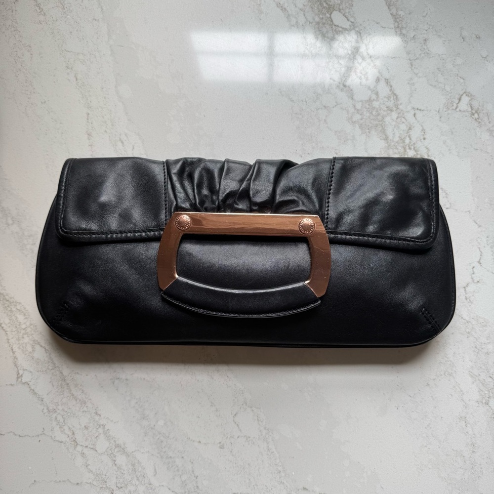 Ted Baker Black Clutch with Rose Gold Handle